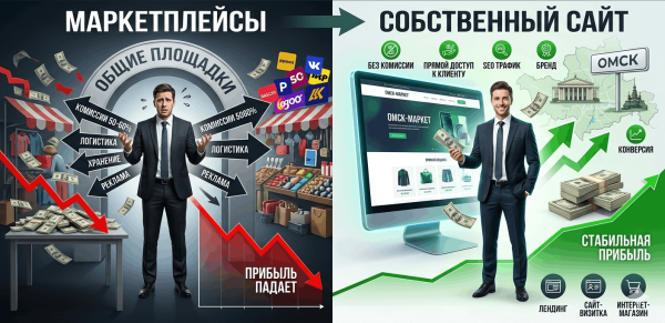 Маркетплейсы теряют эффективность: почему бизнесу в Омске выгоднее развивать свой сайт